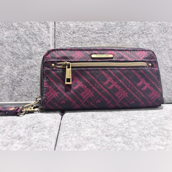 ✈️Travelon Zip Around RFID Blocking Anti-Theft Wristlet Wallet Clutch ✈️ - Picture 2 of 7